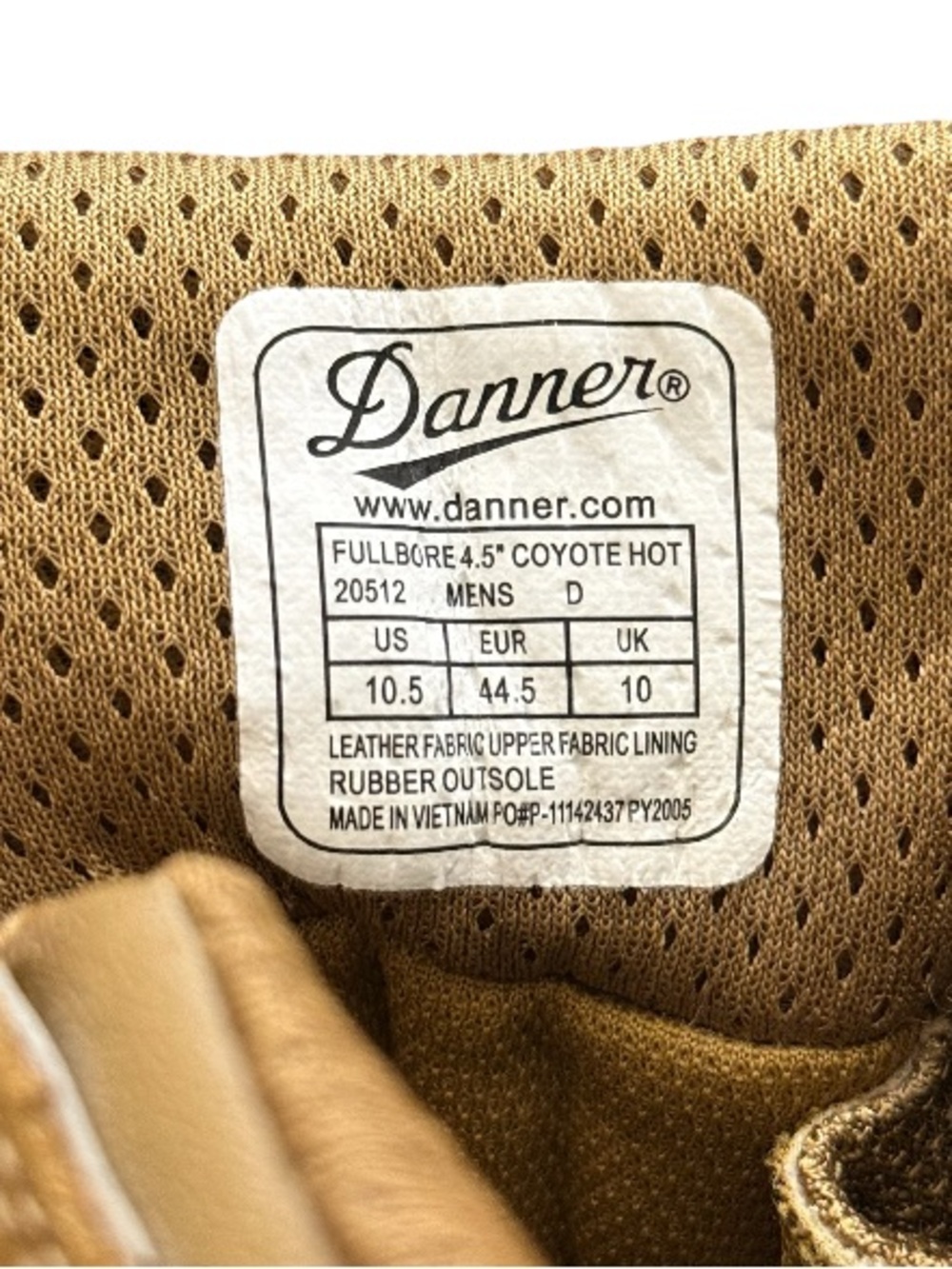 DANNER - BROWN TAN SUEDE NYLON SOFT TOE TACTICAL BOOTS “FULLBORE COYOTE” - Picture 10 of 10